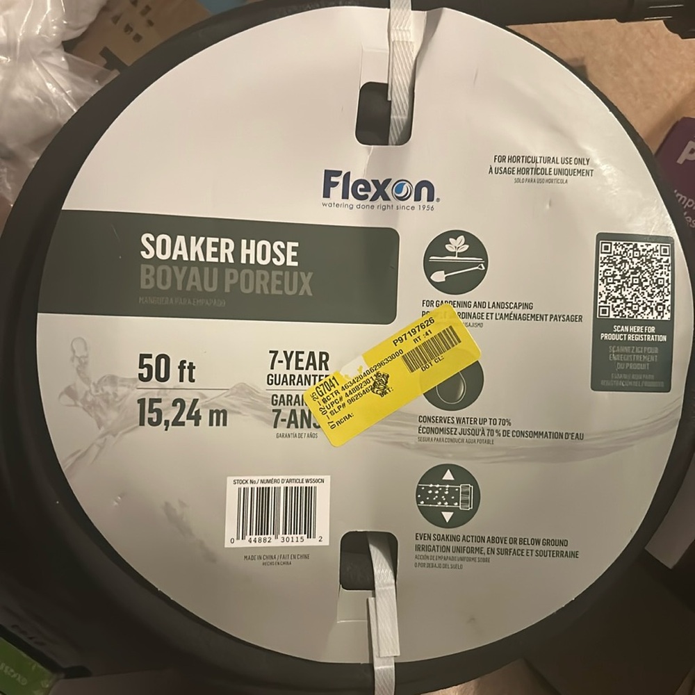 Soaker hose brand new 50 feet with a seven year guarantee